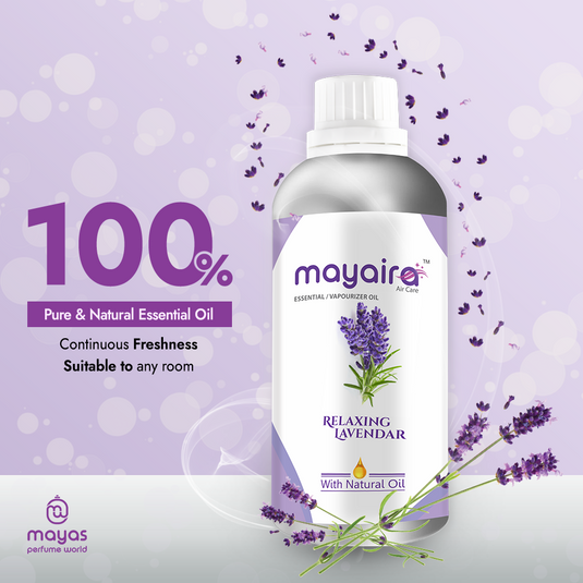 Mayaira Relaxing Lavender Essential/Vaporizer Oil | Air Freshener Refill | Long-Lasting Odour Eliminator for Home & Office | 1000ml