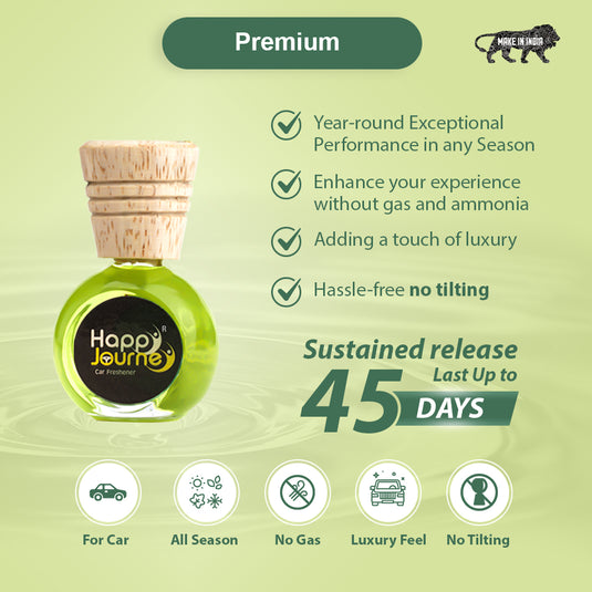 Happy Journey Aqua Cool / Divine Lotus 15ml each Wooden Diffuser Car Freshener, with Essential Oils (Combo Pack of 2)