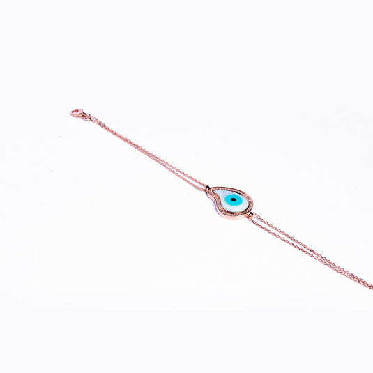 RoseGold Counch Evil Eye Bracelet
