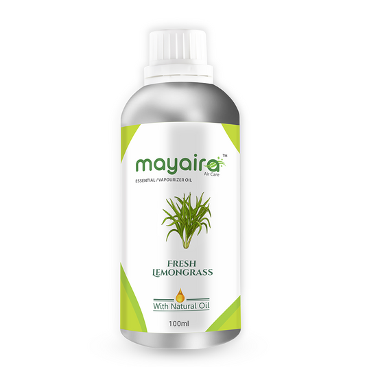 Mayaira Fresh Lemongrass Essential/Vaporizer Oil | Air Freshener Refill | Long-Lasting Odour Eliminator for Home & Office | 100ml