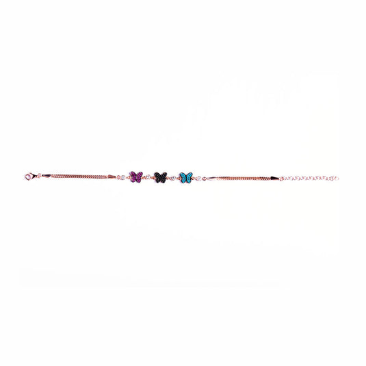 RoseGold Multicolor Butterfly Charm Bracelet