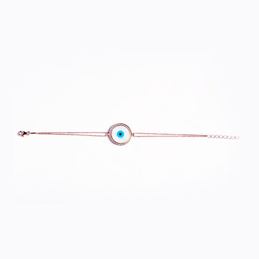 RoseGold Round Evil Eye Bracelet