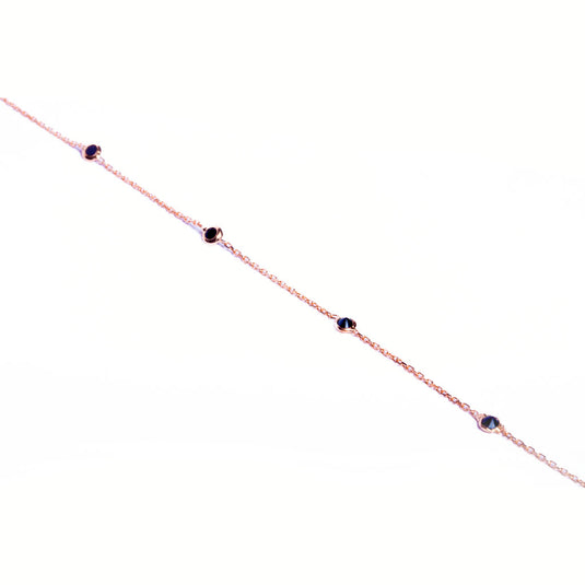 Rosegold Black Stone Fine Bracelet
