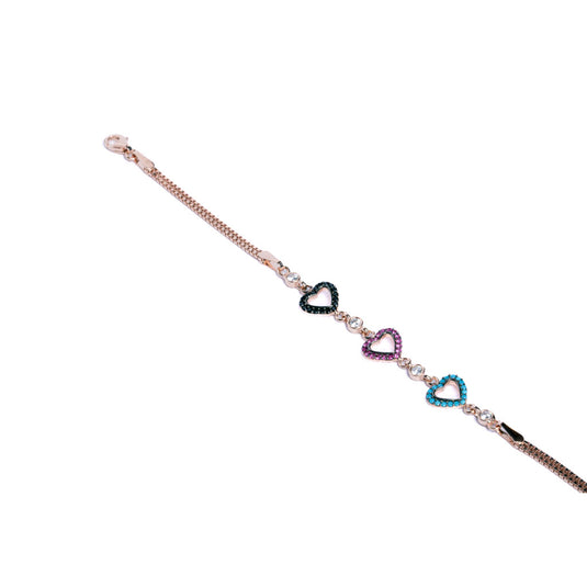 RoseGold Multicolor Heart Bracelets