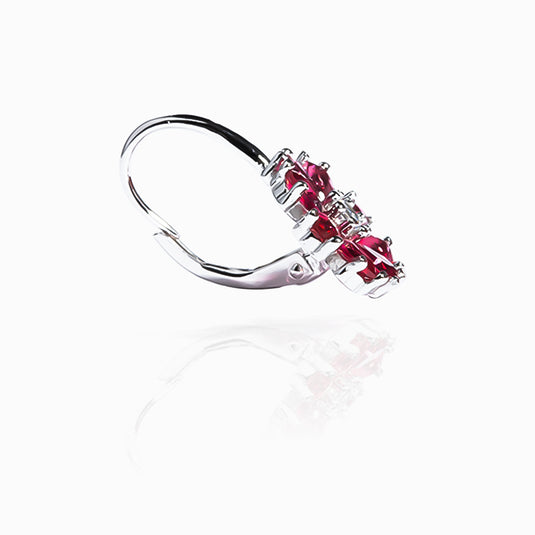 Ruby Octopetala Zircon Earrings