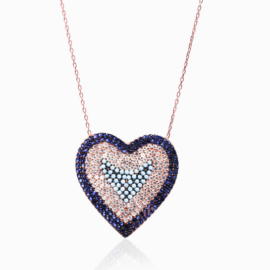 Turquoise Love Heart Pendant and Chain