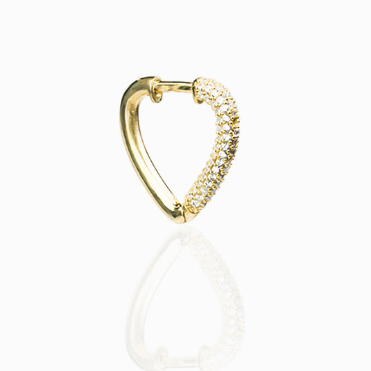 Dazzaling Golden Heart Loop Earrings