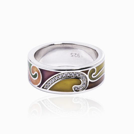Waves of Love Enamel Ring