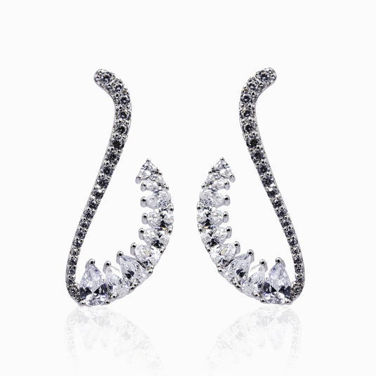 Swan shaped Zircon Earrings