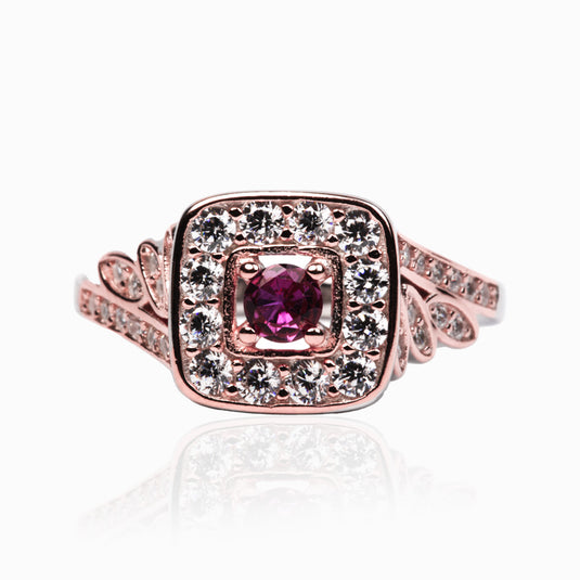 Ruby Red RoseGold SIGNET Ring