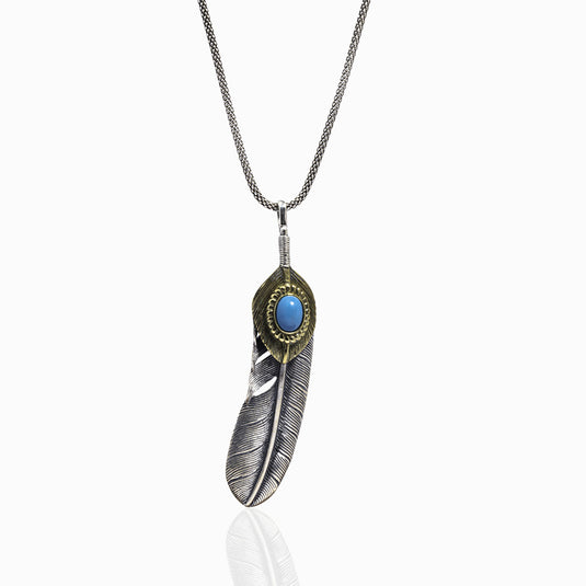 Turquoise Feather Pendant