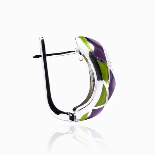 Olive Zircon Enamel Rings