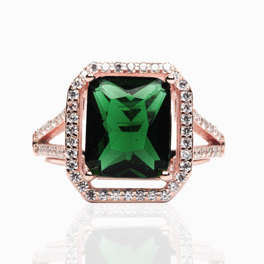 Carat Line Emerald Green Zircon Ring
