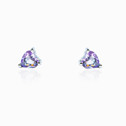 Violet Infinity Heart Zircon Studs