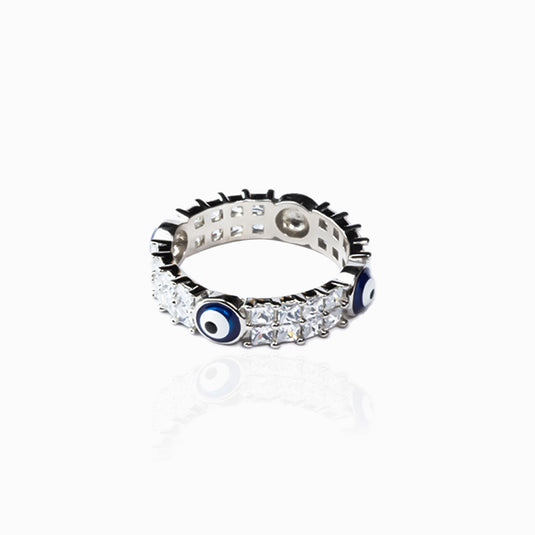 Evil eye Double Zirconium Band Ring