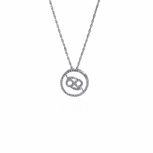 Cancer Silver Pendant with Chain