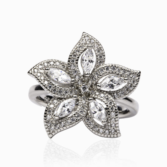 Five Petal Luxury Zircon Ring