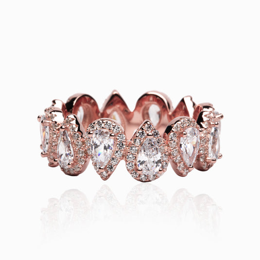 Zircon Petal Band RoseGold Ring