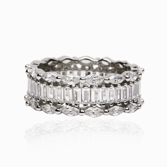 Ice Cube Crystal Zircon Band Ring