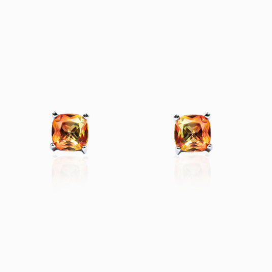 Orange Infinity Cube Zircon Studs and Pendant