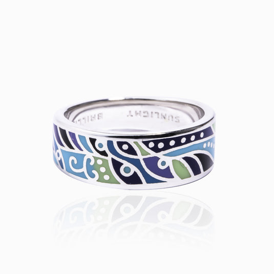 Bandhani Enamel Silver Ring