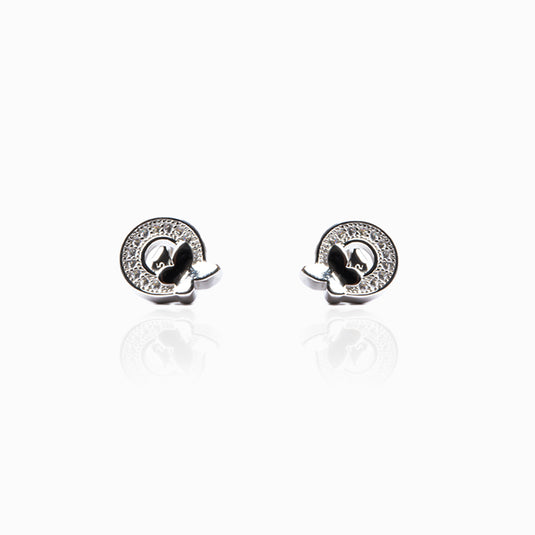 Zirconia Butterfly Ring Studs with Pendant