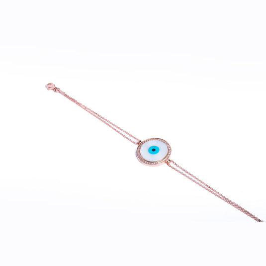 RoseGold Round Evil Eye Bracelet