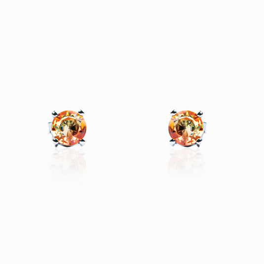 Orange Infinity Zircon Studs and Pendant