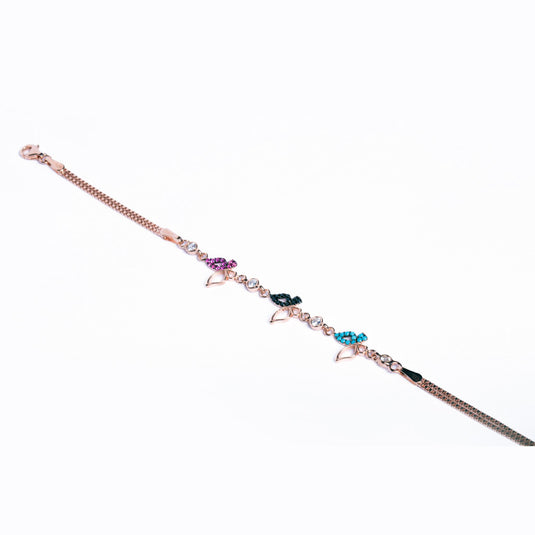 Rosegold Multicolor Butterfly Bracelet