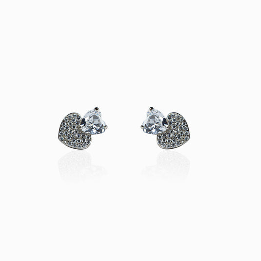 Zircon Heart Stud with Pendant
