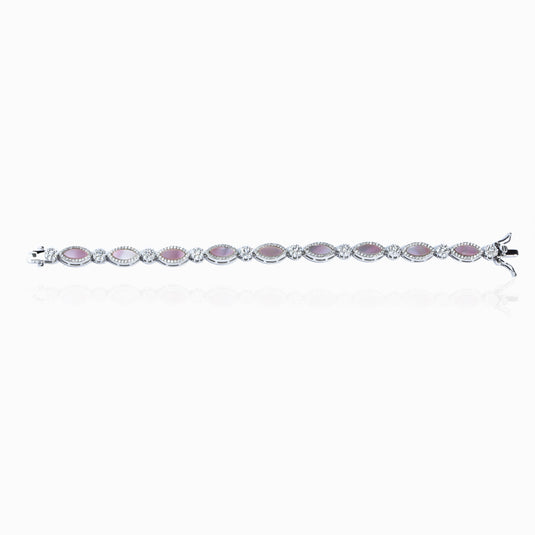 Pink Leaf Zirconium Bracelet