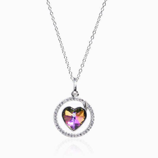 Crystal Heart zircon Pendant and Chain