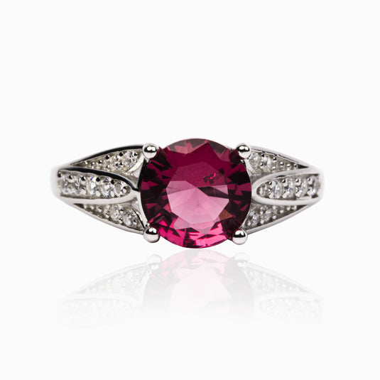 Carat Line Ruby Red Solitaire Ring