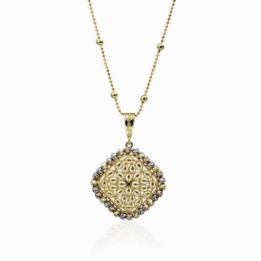 Floral Italian Dokiya Design Pendant with Chain