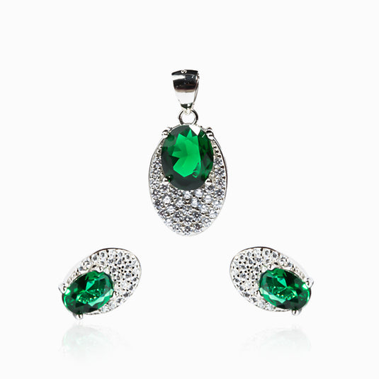 Emerald Solitaire Zircon Drops