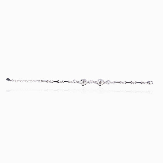Silver Rose Zarconium Bracelet