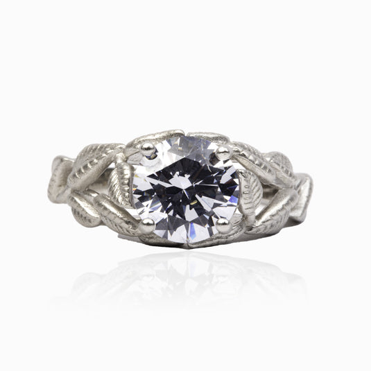 Infinity Eye Zirconium Leaf Ring