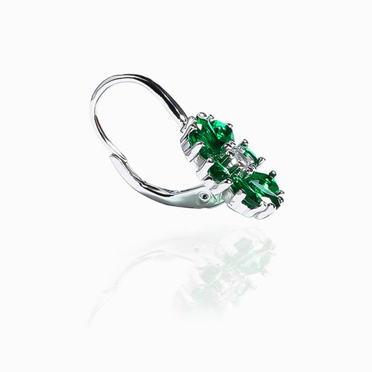 Green octopetala Zircon Earings