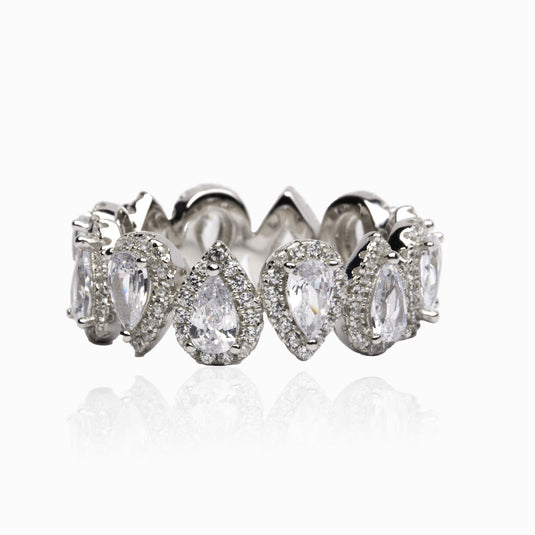 Zircon Petal Band Ring