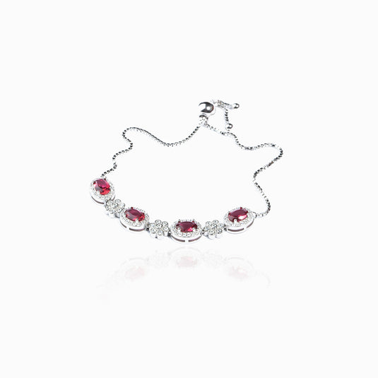 Ruby Oval Zirconium Bracelet