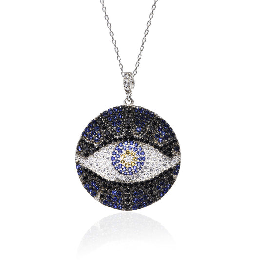 3D GoldenEye Zircon Pendant & Chain
