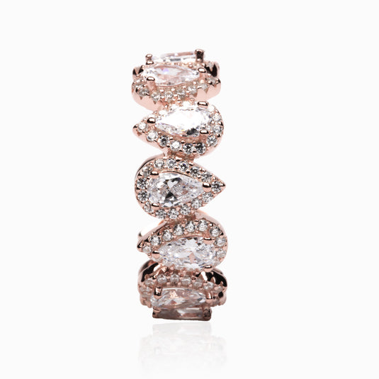 Zircon Petal Band RoseGold Ring