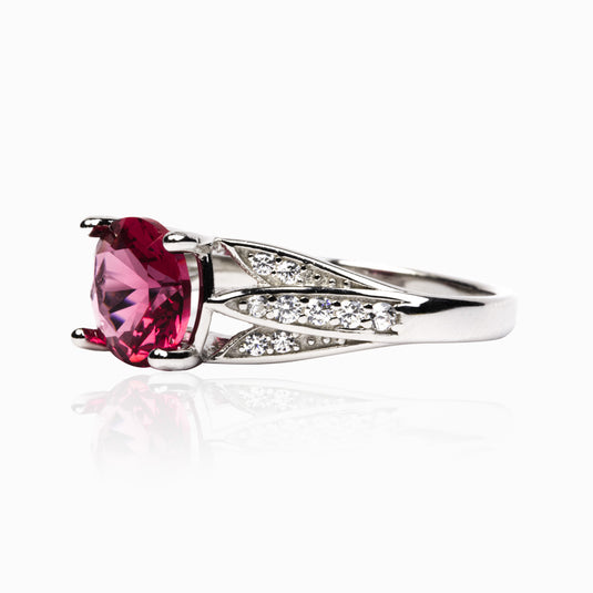 Carat Line Ruby Red Solitaire Ring