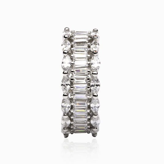 Ice Cube Crystal Zircon Band Ring