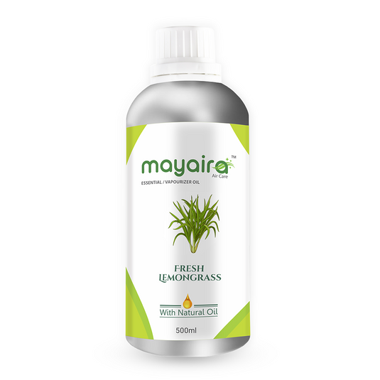 Mayaira Fresh Lemongrass Essential/Vaporizer Oil | Air Freshener Refill | Long-Lasting Odour Eliminator for Home & Office | 500ml