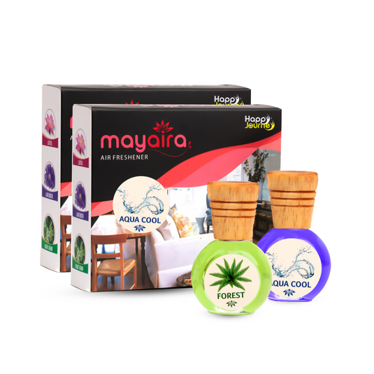 Mayaira Aqua Fresh / Lotus 15ml each Wooden Diffuser for Home Air Freshener with Essential Oils (Combo Pack of 2)