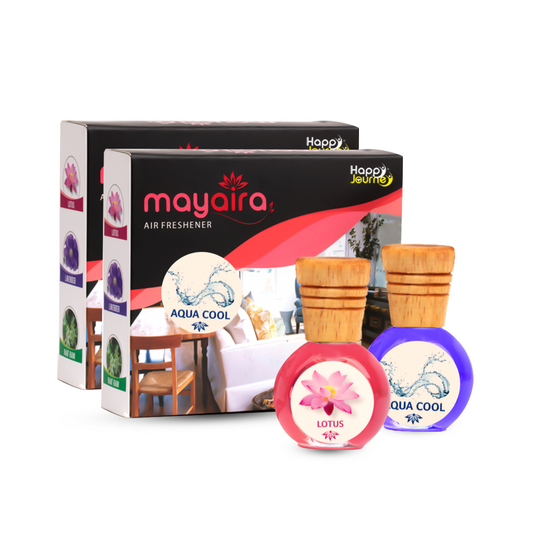 Mayaira Aqua Fresh / Lotus 15ml each Wooden Diffuser for Home Air Freshener with Essential Oils (Combo Pack of 2)