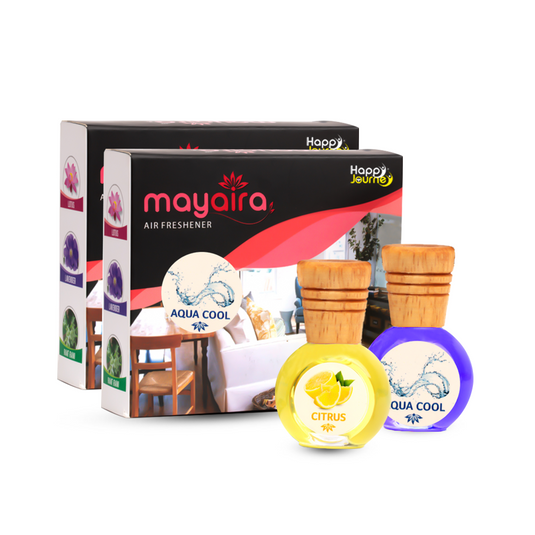Mayaira Aqua Fresh / Citrus 15ml each Wooden Diffuser for Home Air Freshener with Essential Oils (Combo Pack of 2)