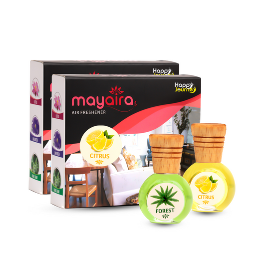 Mayaira Citrus / Forest 15ml each Wooden Diffuser for Home Air Freshener with Essential Oils (Combo Pack of 2)