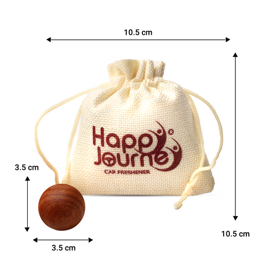 Happy Journey Jute Potli Car & Home Air Freshener, Chafa / Royal Oudh Perfume 10ml Each Hanging Perfume with Essential Oils Spray